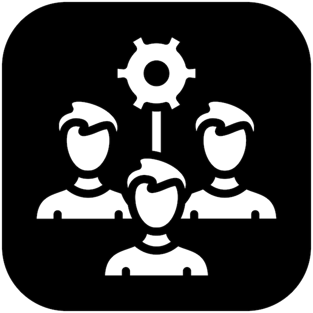 Ilustración del icono vectorial de trabajo en equipo del conjunto de iconos de recursos humanos