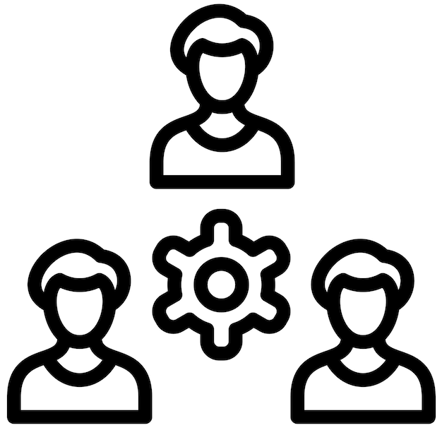 Ilustración del icono vectorial de trabajo en equipo de Work from Home