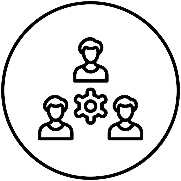 Ilustración del icono vectorial de trabajo en equipo de Work from Home