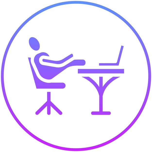 Ilustración del icono vectorial de trabajo relajado del conjunto de iconos de trabajo desde el hogar