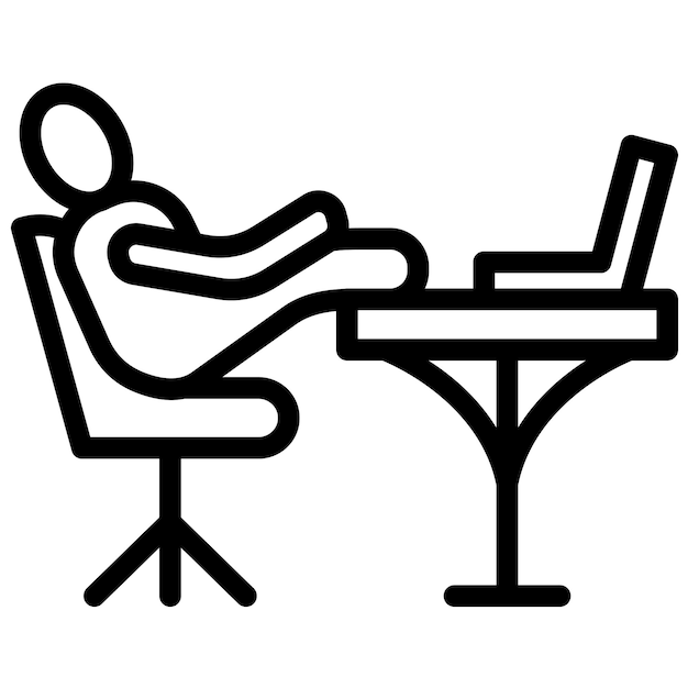 Ilustración del icono vectorial de trabajo relajado del conjunto de iconos de trabajo desde el hogar