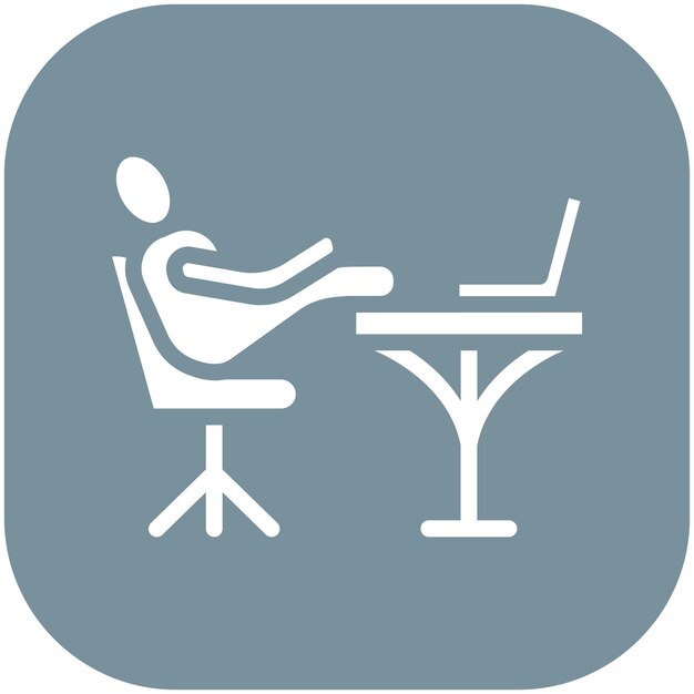 Ilustración del icono vectorial de trabajo relajado del conjunto de iconos de trabajo desde el hogar