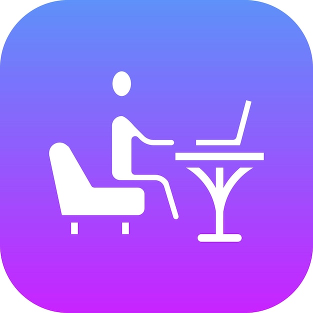 Ilustración del icono vectorial de Trabajo en el sofá del conjunto de iconos de Trabajo desde el hogar