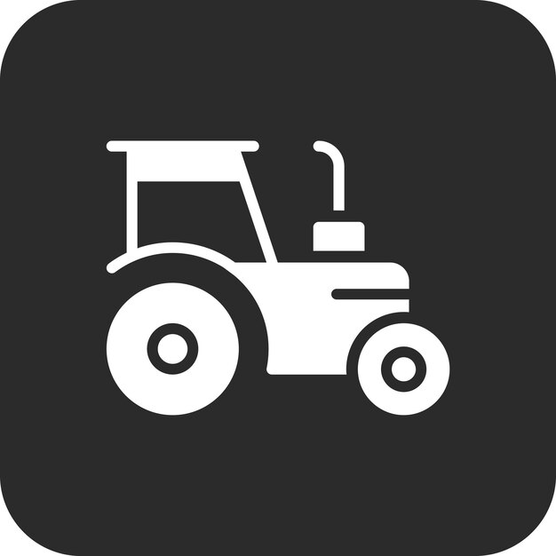 Ilustración del icono vectorial del tractor del conjunto de iconos agrícolas