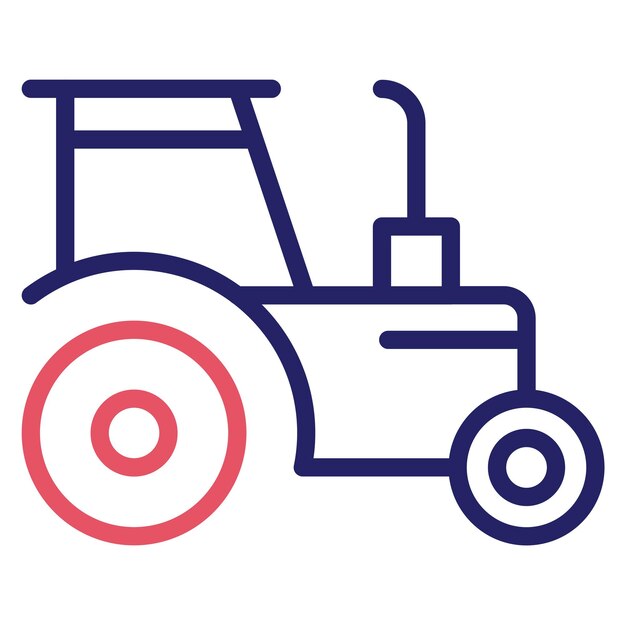 Ilustración del icono vectorial del tractor del conjunto de iconos agrícolas