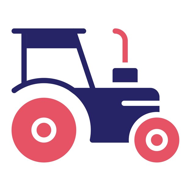 Ilustración del icono vectorial del tractor del conjunto de iconos agrícolas