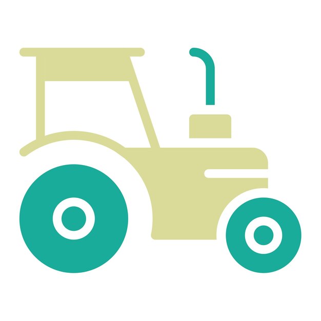 Ilustración del icono vectorial del tractor del conjunto de iconos agrícolas