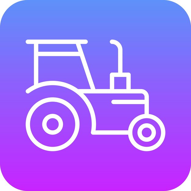 Ilustración del icono vectorial del tractor del conjunto de iconos agrícolas