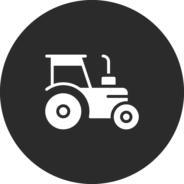 Ilustración del icono vectorial del tractor del conjunto de iconos agrícolas