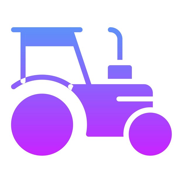 Ilustración del icono vectorial del tractor del conjunto de iconos agrícolas