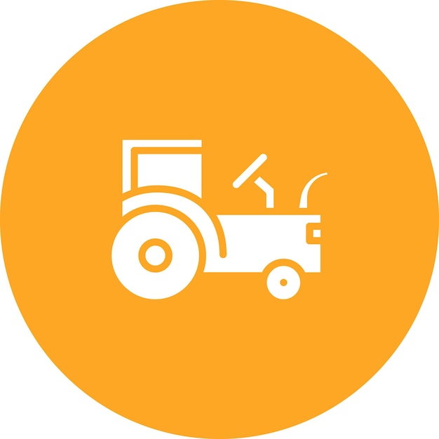 Ilustración del icono vectorial del tractor del conjunto de iconos de la aldea