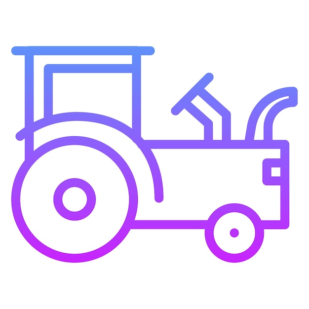 Vector ilustración del icono vectorial del tractor del conjunto de iconos de la aldea