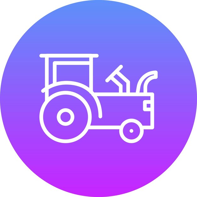 Ilustración del icono vectorial del tractor del conjunto de iconos de la aldea