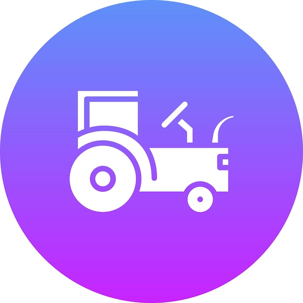 Ilustración del icono vectorial del tractor del conjunto de iconos de la aldea
