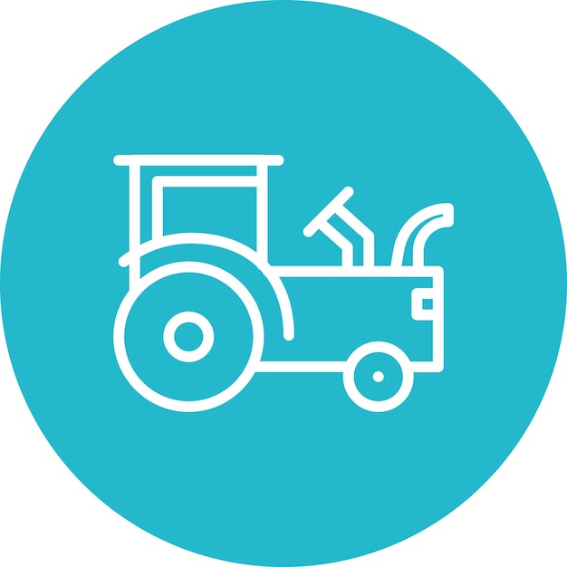 Ilustración del icono vectorial del tractor del conjunto de iconos de la aldea