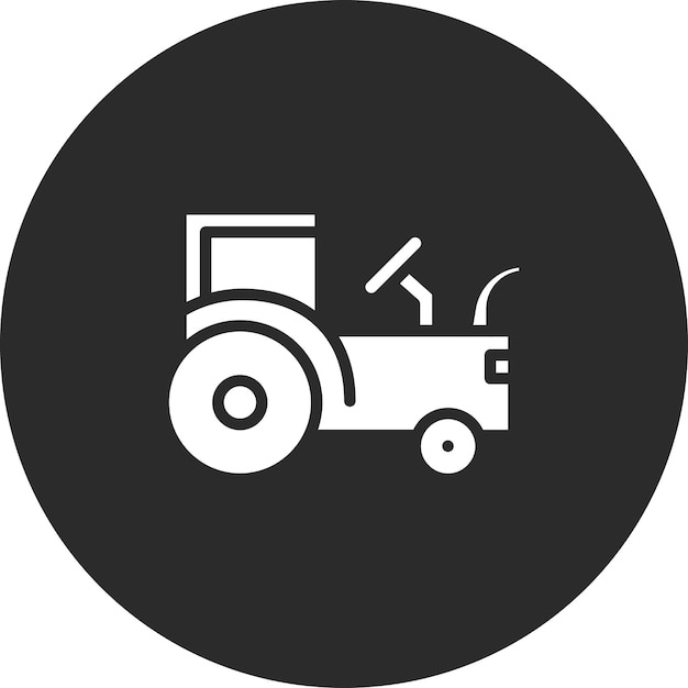Ilustración del icono vectorial del tractor del conjunto de iconos de la aldea
