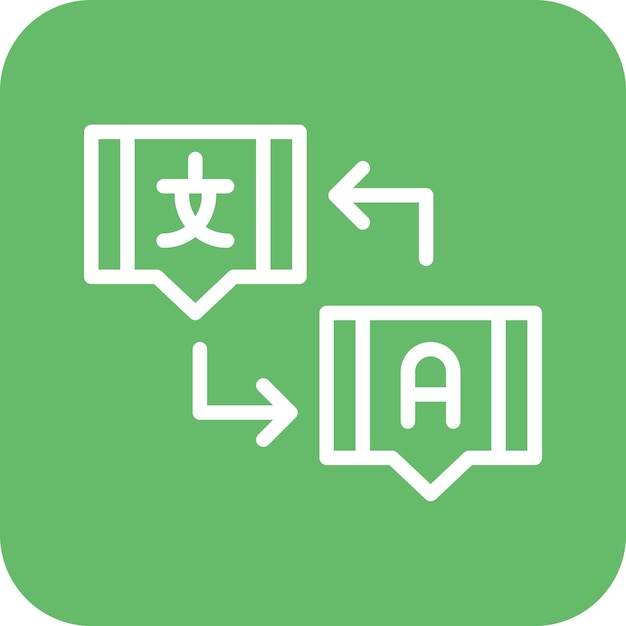Ilustración del icono vectorial de traducción del conjunto de iconos de inmigración
