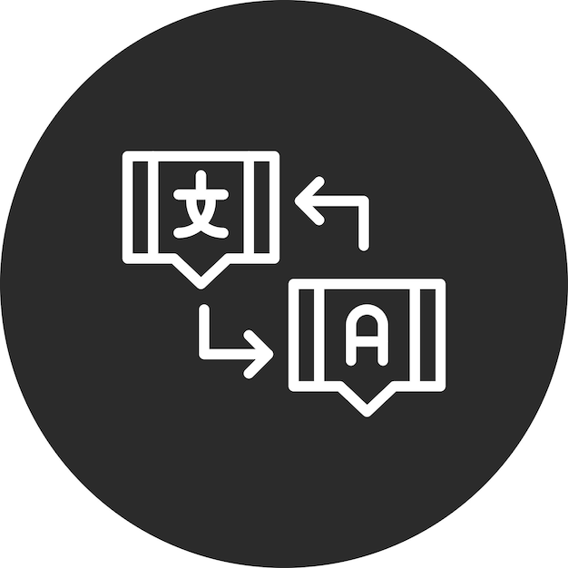 Ilustración del icono vectorial de traducción del conjunto de iconos de inmigración