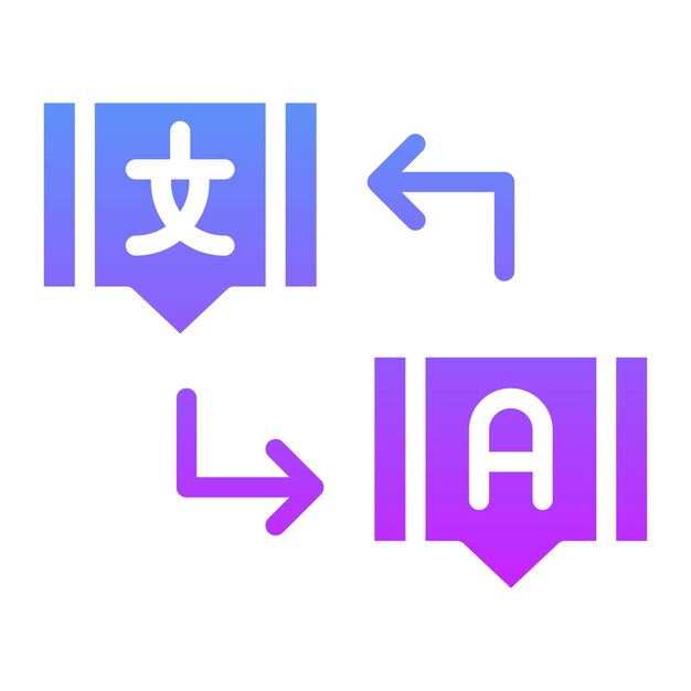 Ilustración del icono vectorial de traducción del conjunto de iconos de inmigración