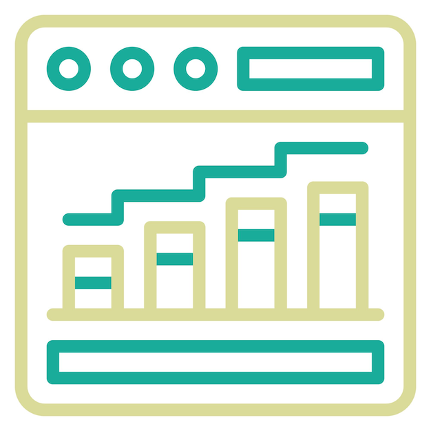 Ilustración del icono vectorial de tráfico del sitio web del conjunto de iconos de alojamiento web