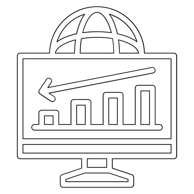 Ilustración del icono vectorial de tráfico en todo el mundo del conjunto de iconos de alojamiento web