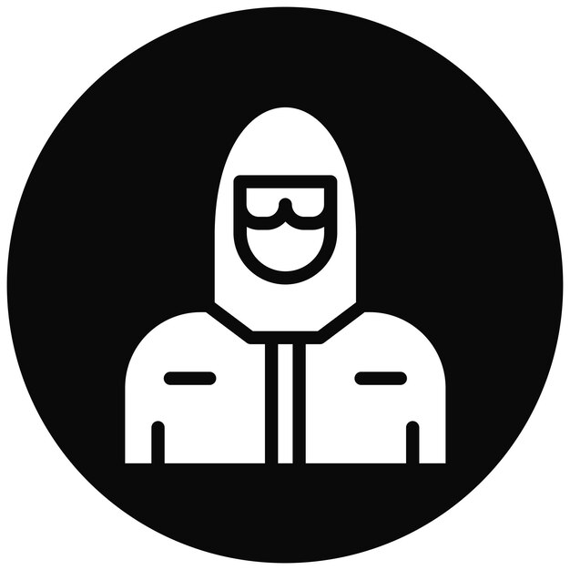 Ilustración del icono vectorial del traje de bioseguridad del conjunto de iconos de enfermedades infecciosas