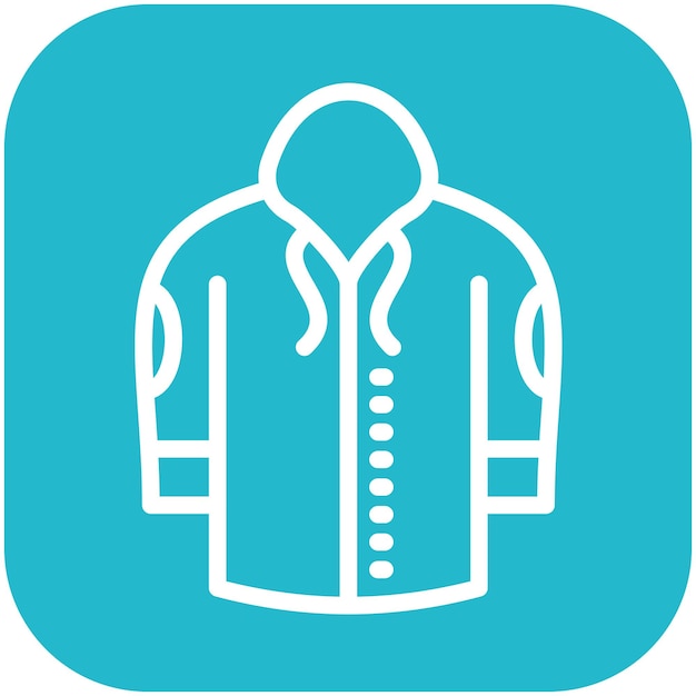 Ilustración del icono vectorial del traje de lluvia del conjunto de iconos de pesca