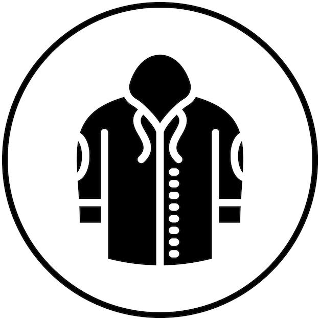 Ilustración del icono vectorial del traje de lluvia del conjunto de iconos de pesca
