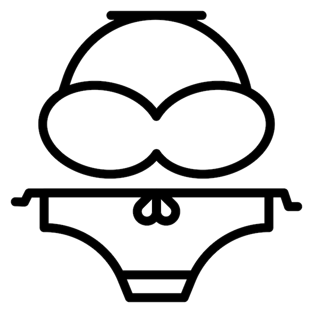 Ilustración del icono vectorial de trajes de baño femenino del conjunto de iconos de verano