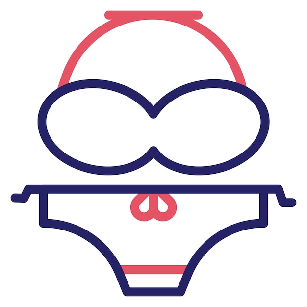 Ilustración del icono vectorial de trajes de baño femenino del conjunto de iconos de verano