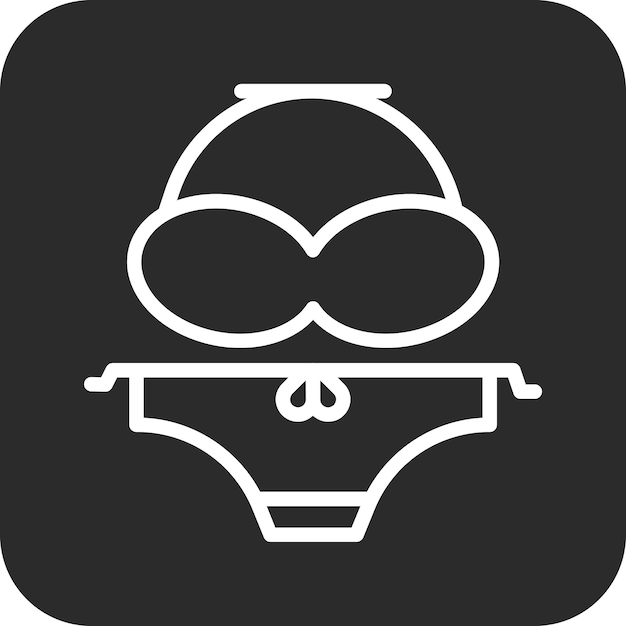 Ilustración del icono vectorial de trajes de baño femenino del conjunto de iconos de verano