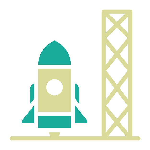 Ilustración del icono vectorial del transbordador espacial del conjunto de iconos de tecnología espacial