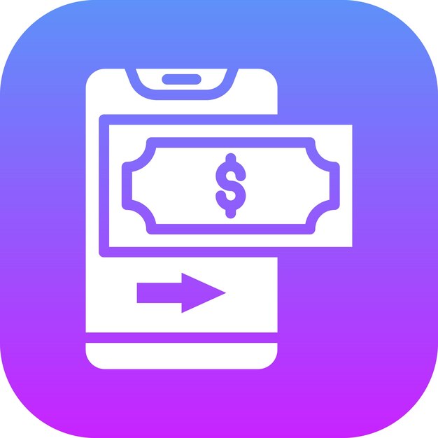 Ilustración del icono vectorial de transferencia de dinero del conjunto de iconos de compras y comercio electrónico