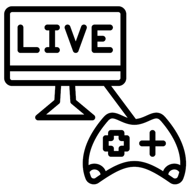 Ilustración del icono vectorial de transmisión de juegos de juego en línea
