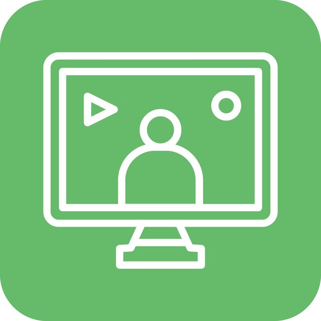 Ilustración del icono vectorial de transmisión en vivo del usuario del conjunto de iconos de marketing digital