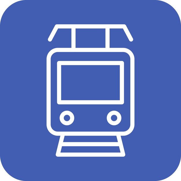 Ilustración del icono vectorial del tranvía del conjunto de iconos de City Elements