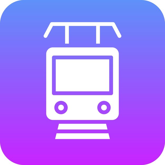 Ilustración del icono vectorial del tranvía del conjunto de iconos de City Elements