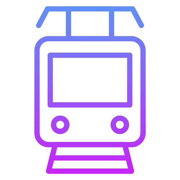 Ilustración del icono vectorial del tranvía del conjunto de iconos de City Elements