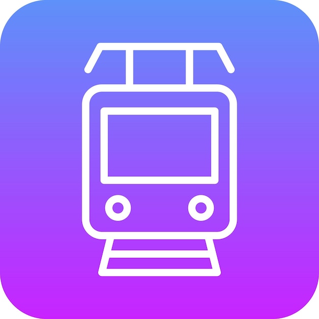 Ilustración del icono vectorial del tranvía del conjunto de iconos de City Elements