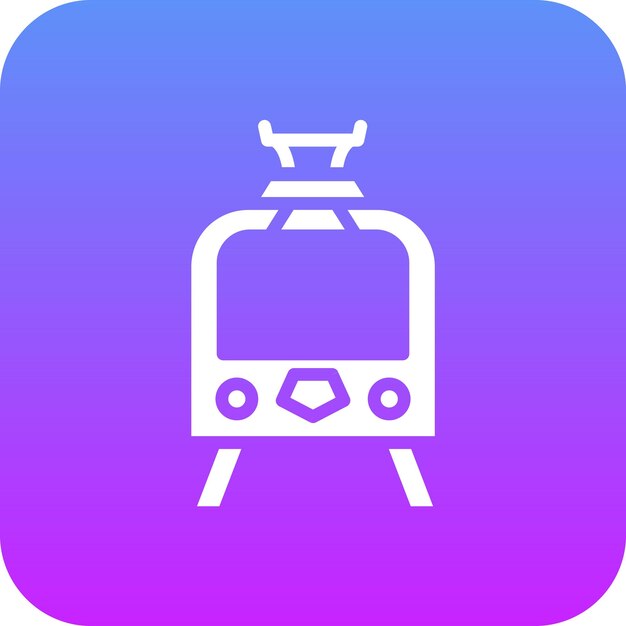 Ilustración del icono vectorial del tranvía del conjunto de iconos de transporte
