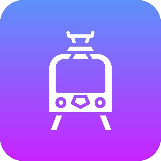 Vector ilustración del icono vectorial del tranvía del conjunto de iconos de transporte