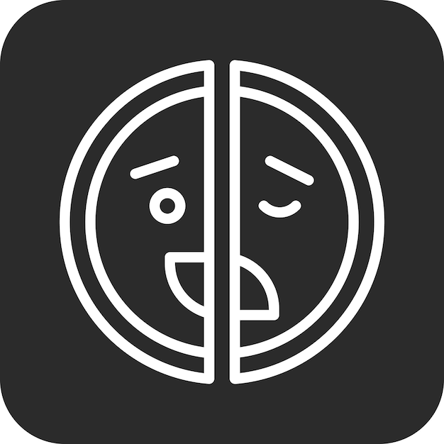 Ilustración del icono vectorial del trastorno de identidad disociativa del conjunto de iconos de salud mental