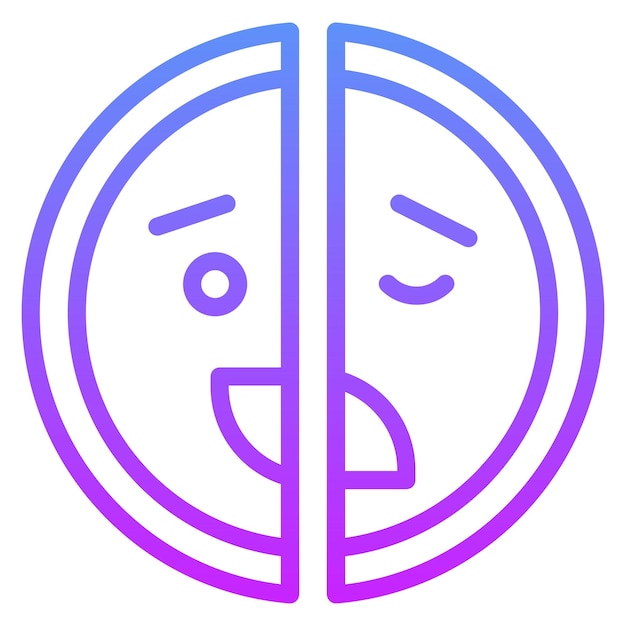 Ilustración del icono vectorial del trastorno de identidad disociativa del conjunto de iconos de salud mental
