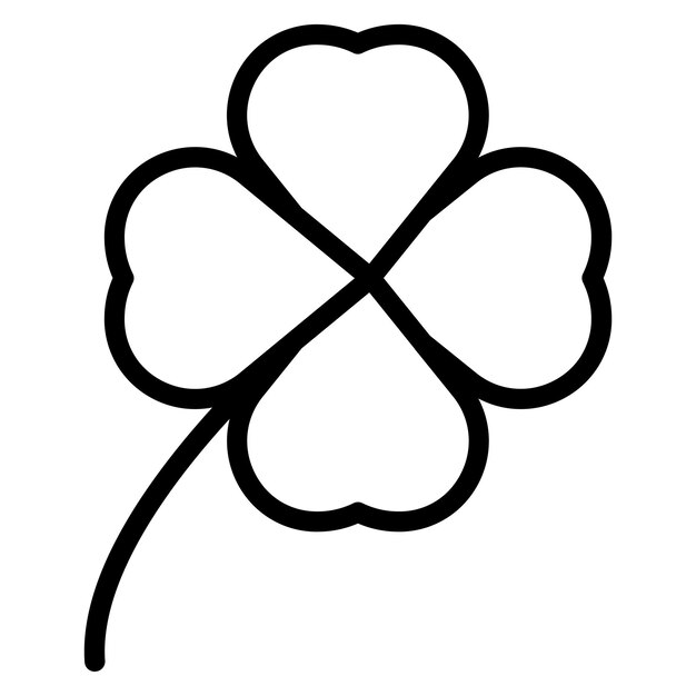 Ilustración del icono vectorial del trébol del conjunto de iconos de la primavera