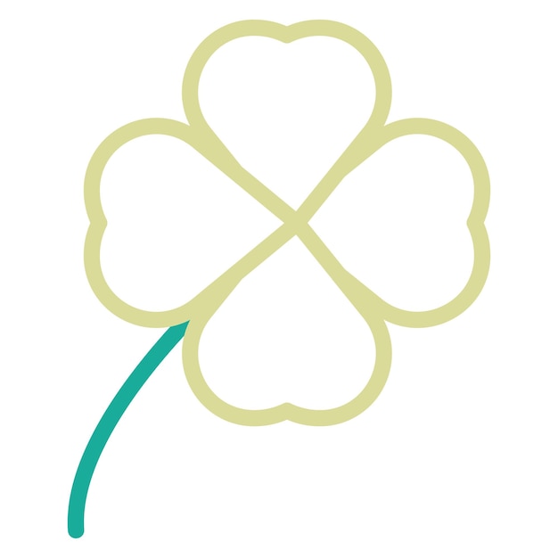 Ilustración del icono vectorial del trébol del conjunto de iconos de la primavera