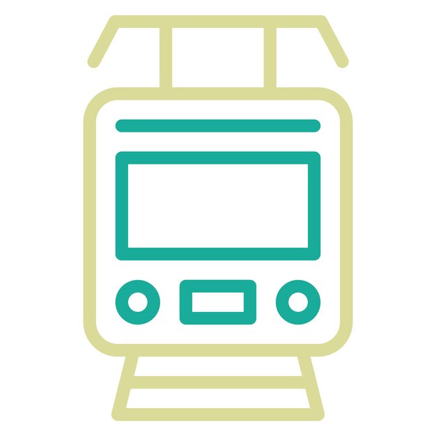 Ilustración del icono vectorial del tren del conjunto de iconos de la ciudad inteligente