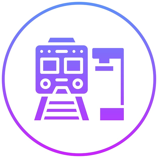 Ilustración del icono vectorial del tren del conjunto de iconos de Inmigración