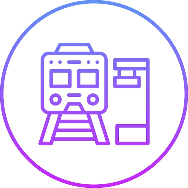 Ilustración del icono vectorial del tren del conjunto de iconos de Inmigración