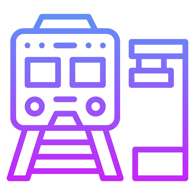 Ilustración del icono vectorial del tren del conjunto de iconos de Inmigración