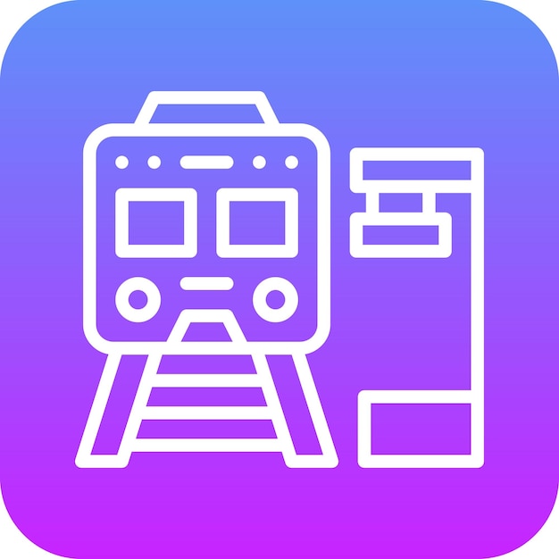 Ilustración del icono vectorial del tren del conjunto de iconos de Inmigración